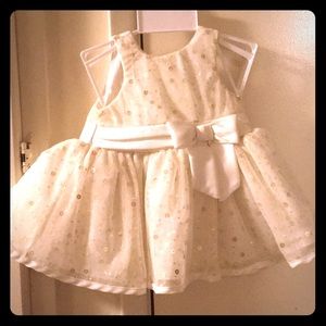 Pretty baby dress with gold sequin!